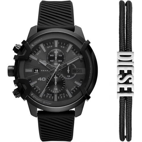 DIESEL Griffed Χρονογράφος Με Λουράκι από μαύρη Σιλικόνη DZ4650SET