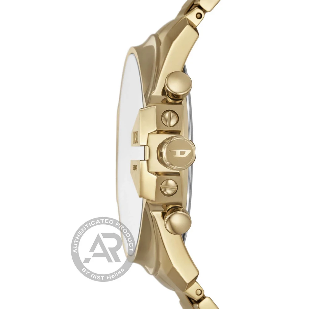 DIESEL Mega Chief Slim Χρονογράφος με Χρυσό Μπρασελέ από Ανοξείδωτο Ατσάλι DZ4684