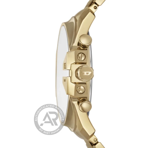 DIESEL Mega Chief Slim Χρονογράφος με Χρυσό Μπρασελέ από Ανοξείδωτο Ατσάλι DZ4684