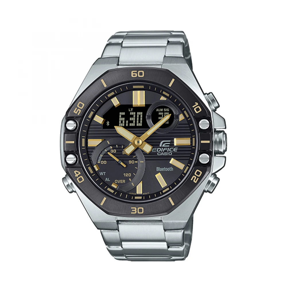 CASIO Edifice με Ασημί Μπρασελέ από Ανοξείδωτο Ατσάλι ECB-10DB-1A9EF