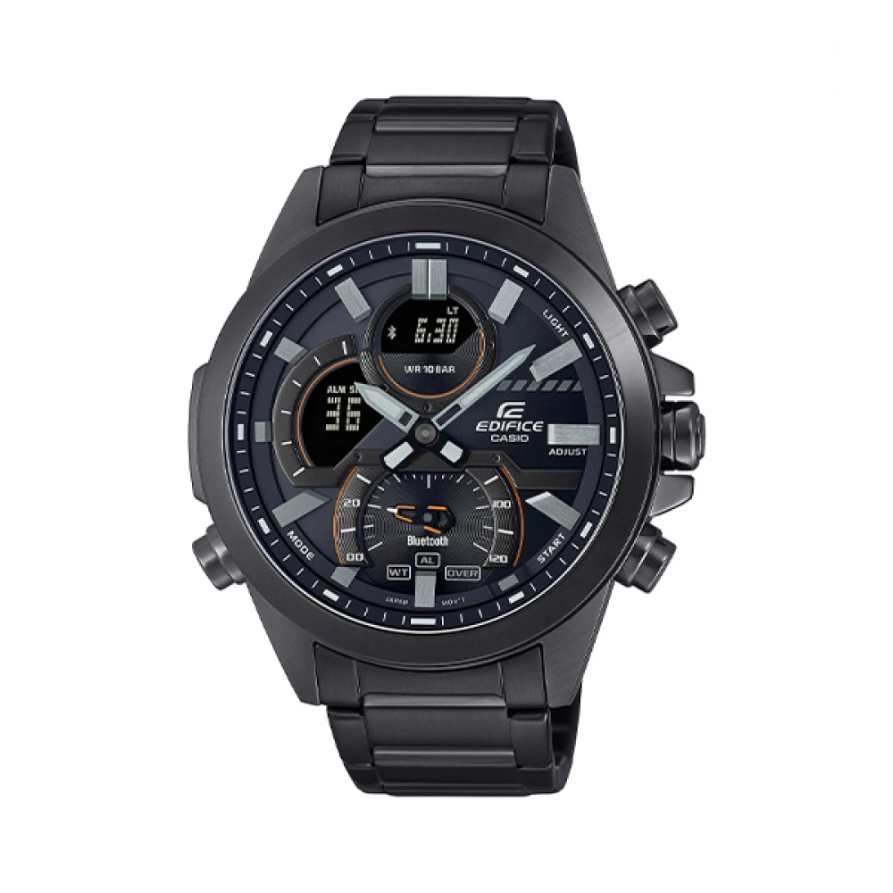 CASIO Edifice Smart watch Με Μαύρο Μπρασελέ από Ανοξείδωτο Ατσάλι ECB-30DC-1AEF