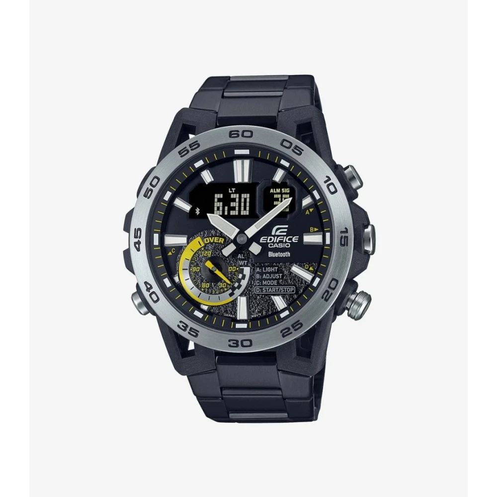 CASIO Edifice με Μαύρο Μπρασελέ από Ανοξείδωτο Ατσάλι ECB-40DC-1AEF
