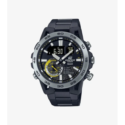 CASIO Edifice με Μαύρο Μπρασελέ από Ανοξείδωτο Ατσάλι ECB-40DC-1AEF