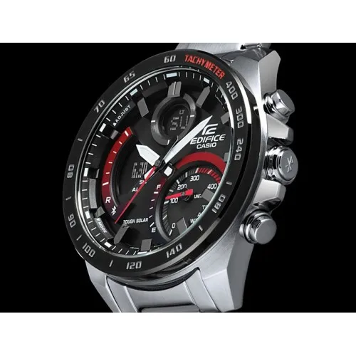CASIO Edifice "Ηλιακός" Χρονογράφος με Bluetooth και Μπρασελέ από Ανοξείδωτο Ατσάλι ECB-900DB-1AER
