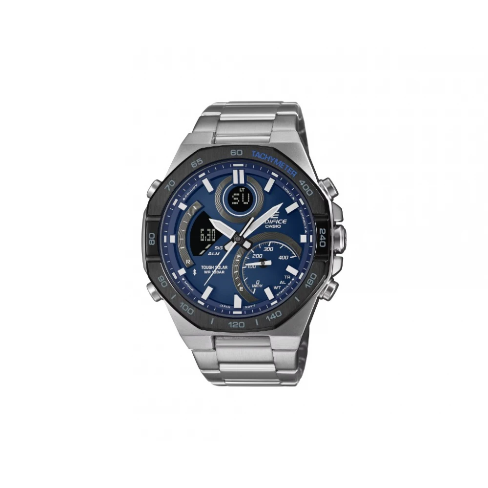 CASIO Edifice με Μπρασελέ από Ανοξείδωτο Ατσάλι σε Ασημί Τόνο ECB-950DB-2AEF