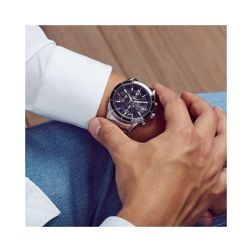 CASIO Edifice Solar Χρονογράφος με Μπρασελέ από Ανοξείδωτο Ατσάλι EFS-S510D-1AVUEF
