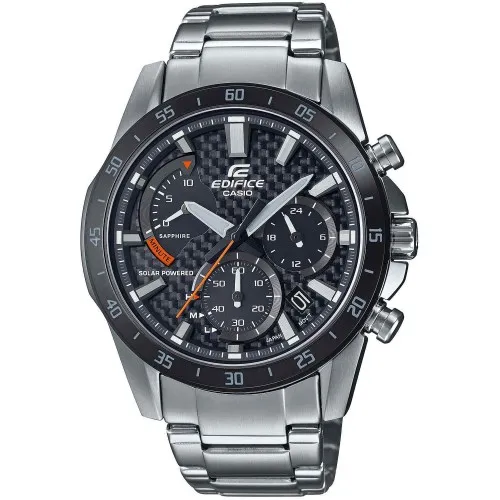 CASIO Edifice "Ηλιακός" Χρονογράφος με Μπρασελέ από Ανοξείδωτο Ατσάλι σε Ασημί Τόνο EFS-S580DB-1AVUEF