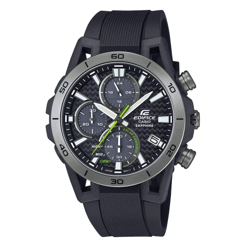 CASIO Ηλιακό Edifice με Μαύρο Λουράκι από Καουτσούκ EFS-S640PB-1AVUEF