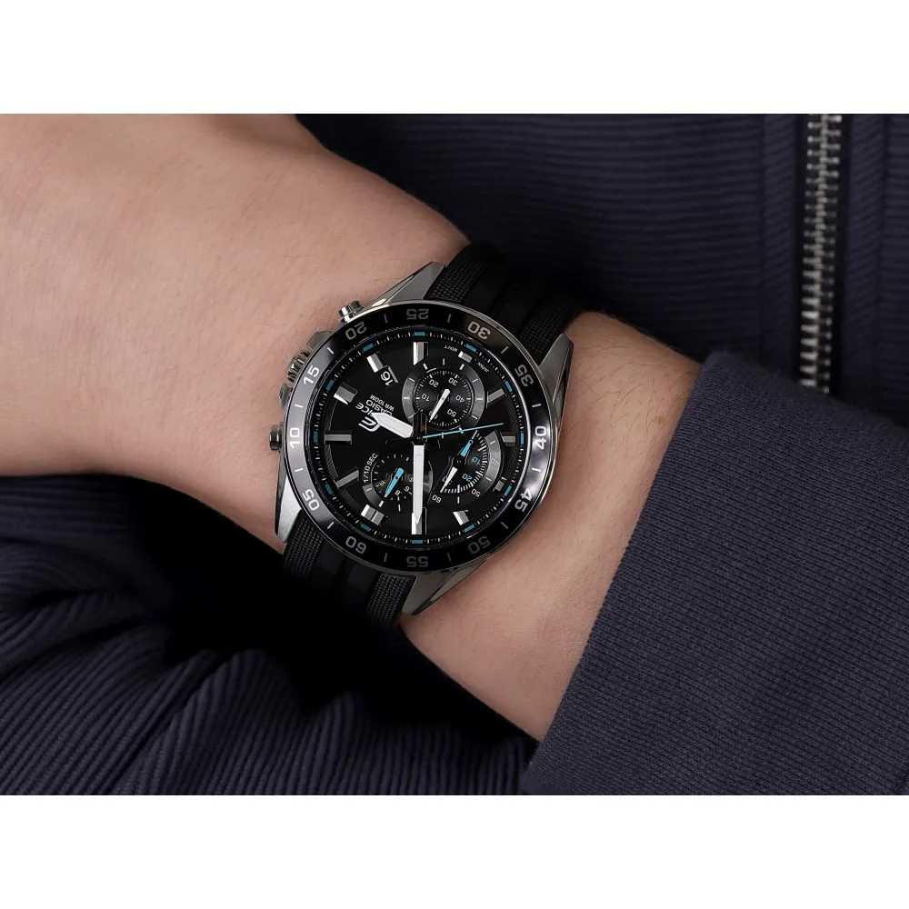 CASIO Edifice Χρονογράφος με Μαύρο Λουράκι από Καουτσούκ EFV-550P-1AVUEF