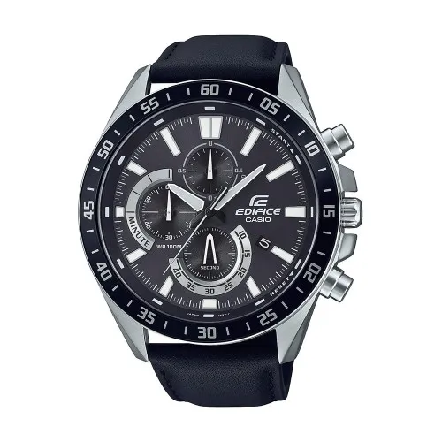 CASIO Edifice Black Leather Chronograph EFV-620L-1AVUEF
