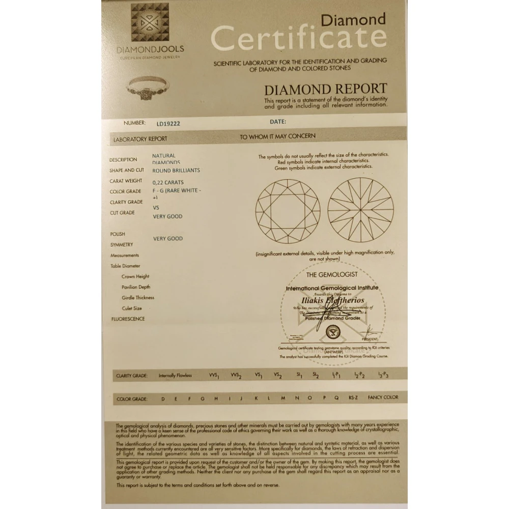 18K Λευκόχρυσο Μονόπετρο Δαxτυλίδι Αρραβώνων με Διαμάντι EM053