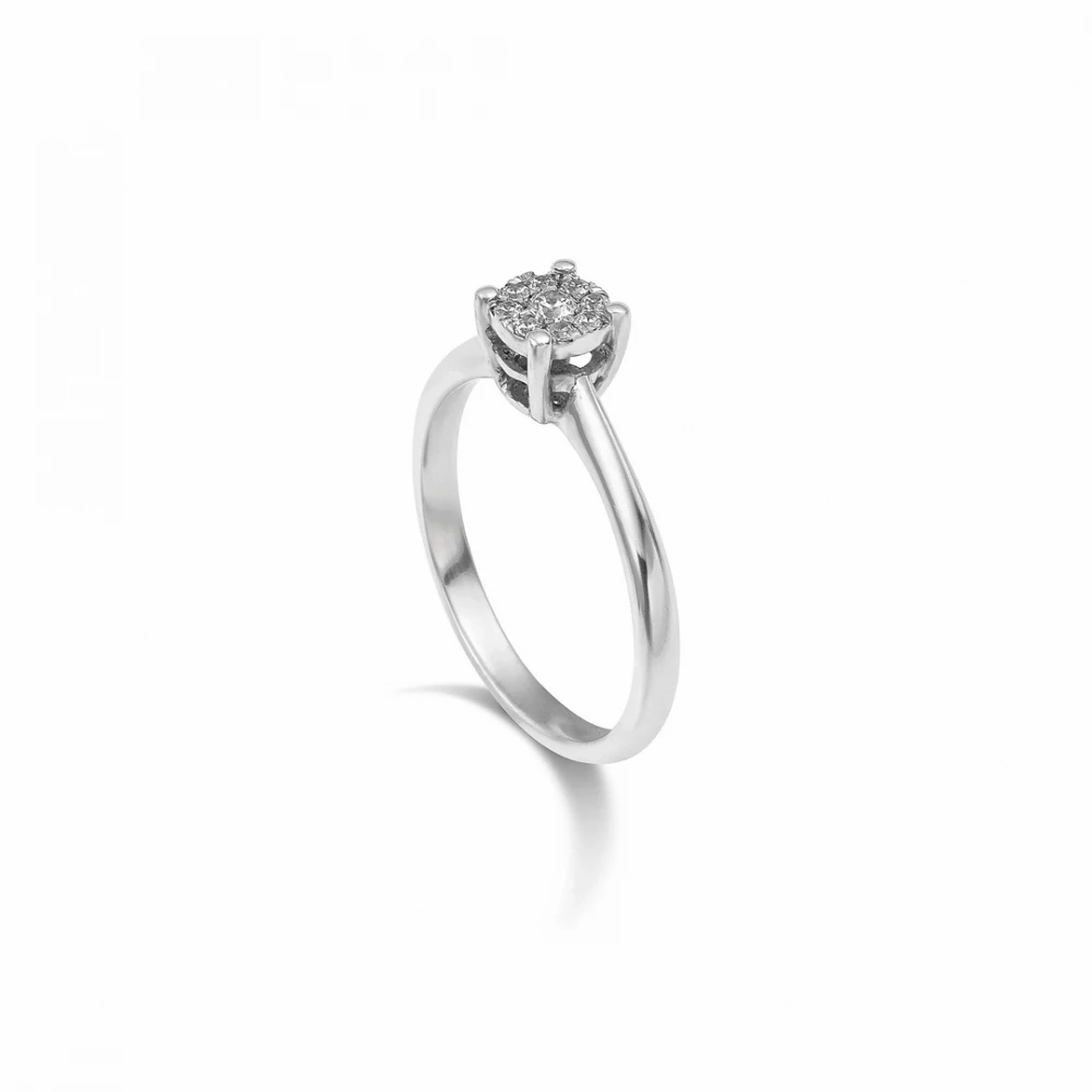 18K Λευκόχρυσο Μονόπετρο Δαxτυλίδι Αρραβώνων με Διαμάντι EM06