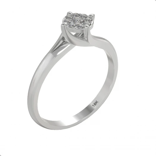 18K Μονόπετρο Invisible Δαxτυλίδι Αρραβώνων με Διαμάντια EM076