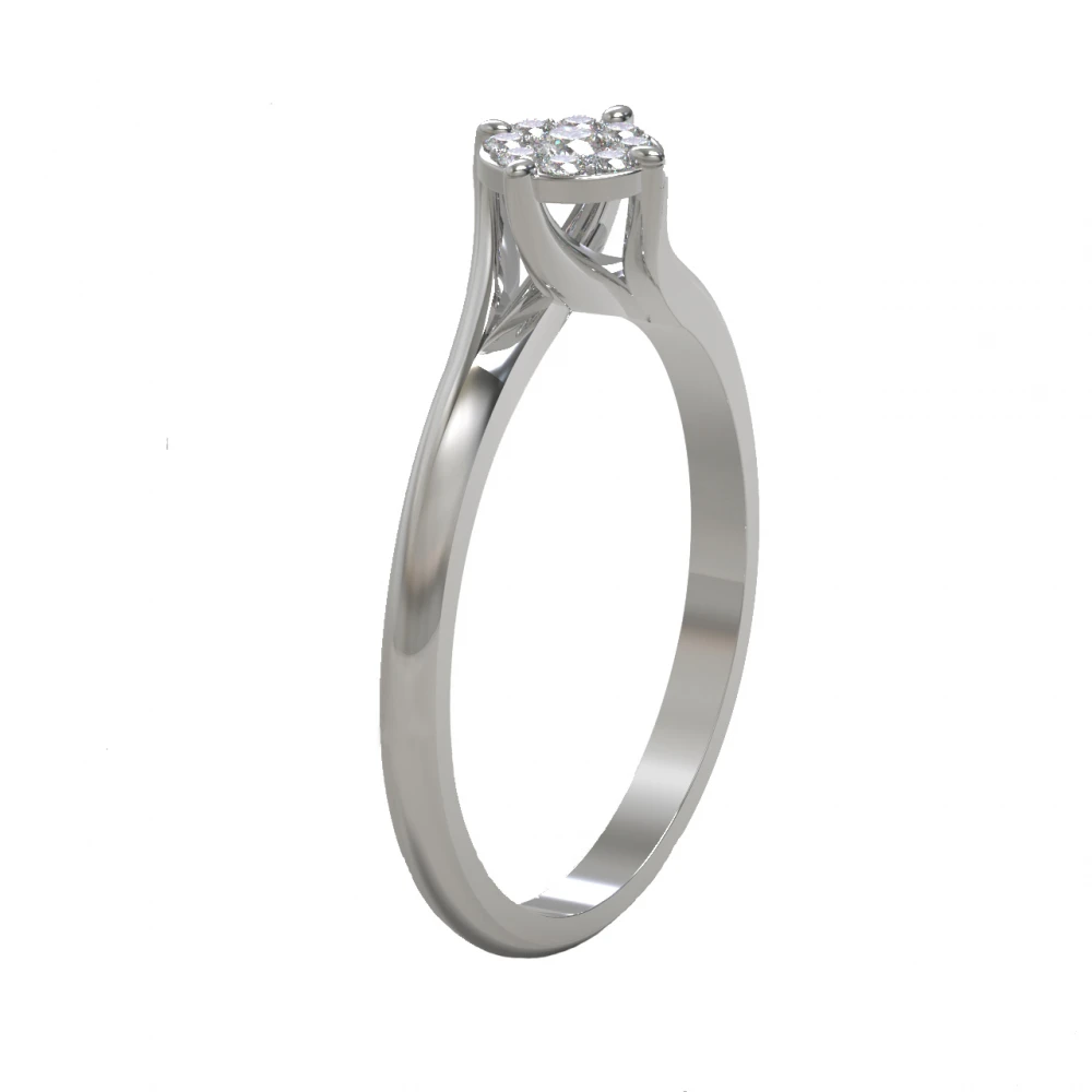 18K Μονόπετρο Invisible Δαxτυλίδι Αρραβώνων με Διαμάντια EM076