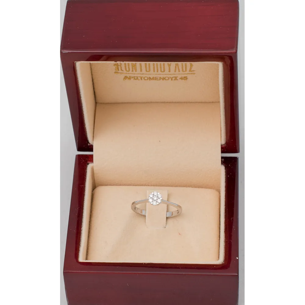 18K Μονόπετρο Δαxτυλίδι Αρραβώνων με Διαμάντι EM084