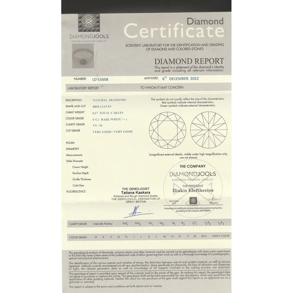 18K Μονόπετρο Δαxτυλίδι Αρραβώνων με Διαμάντι EM084