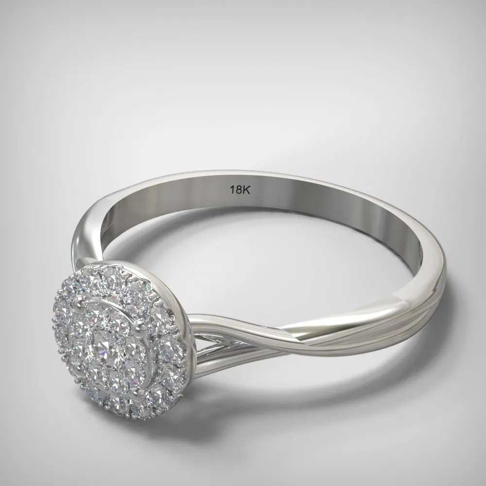 18K Λευκόχρυσο Μονόπετρο Δαxτυλίδι Αρραβώνων με Διαμάντι EM09