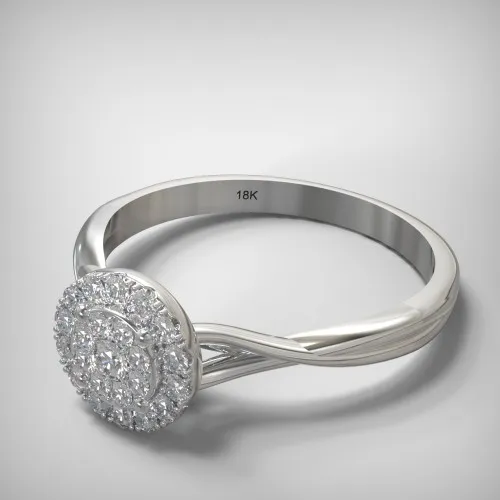 18K Λευκόχρυσο Μονόπετρο Δαxτυλίδι Αρραβώνων με Διαμάντι EM09