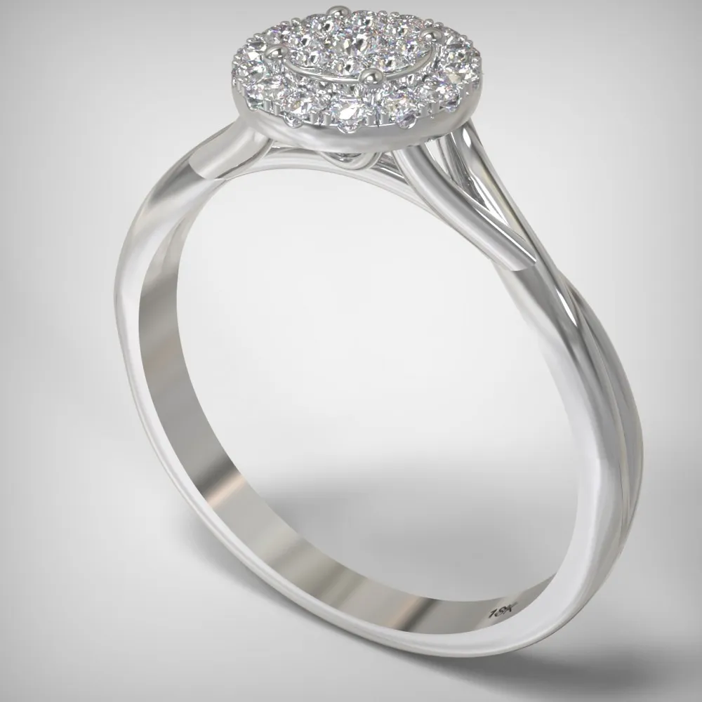 18K Λευκόχρυσο Μονόπετρο Δαxτυλίδι Αρραβώνων με Διαμάντι EM09