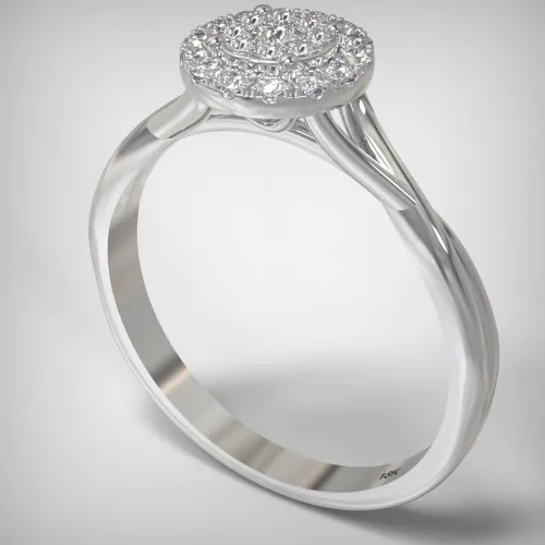 18K Λευκόχρυσο Μονόπετρο Δαxτυλίδι Αρραβώνων με Διαμάντι EM09