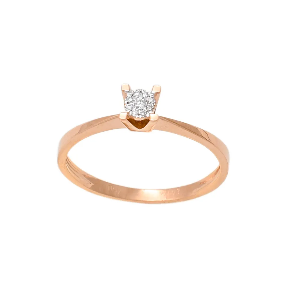 18K Ροζ Χρυσό Μονόπετρο Δαxτυλίδι Αρραβώνων με Διαμάντι EM163