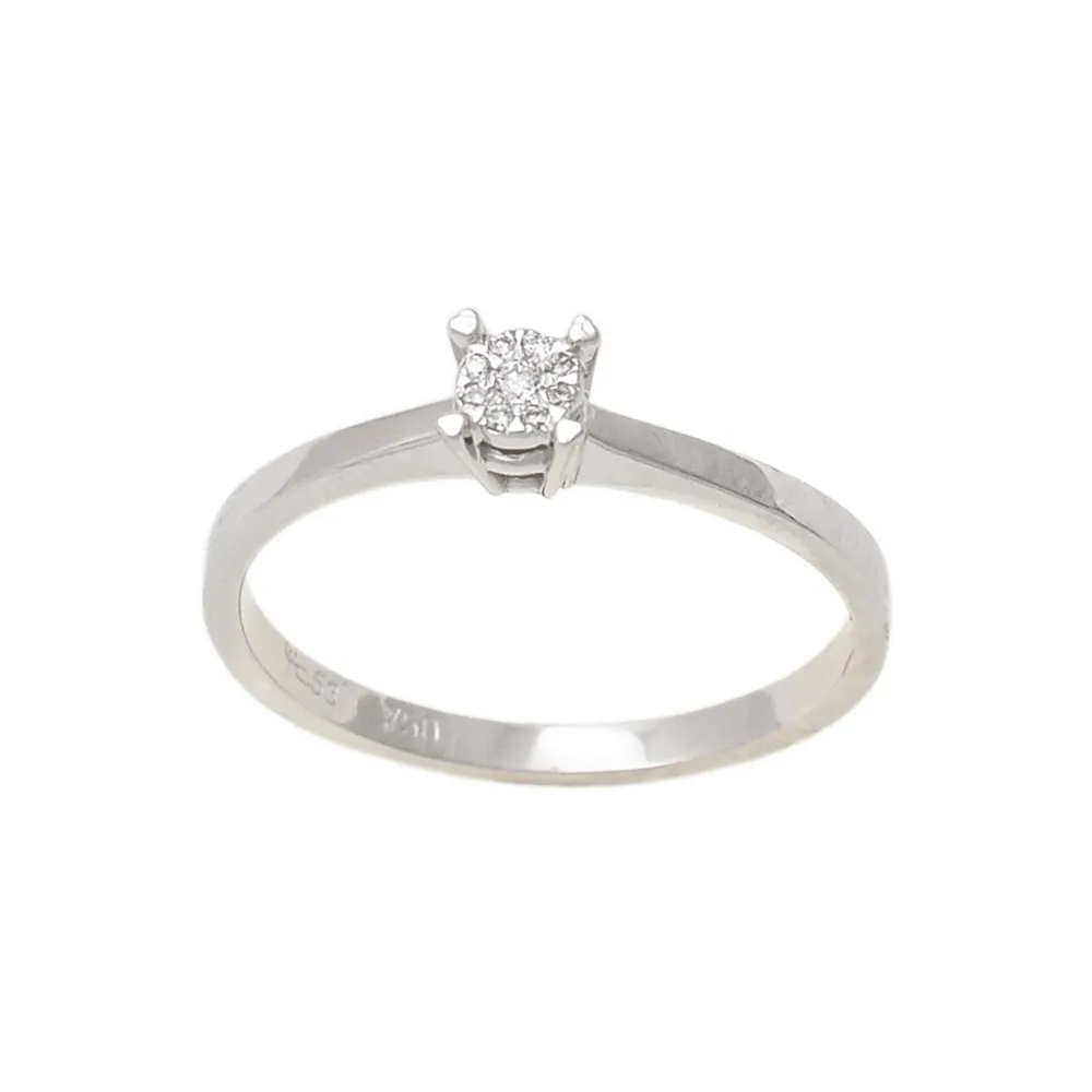 18K Λευκόχρυσο Μονόπετρο Δαxτυλίδι Αρραβώνων με Διαμάντι EM166W