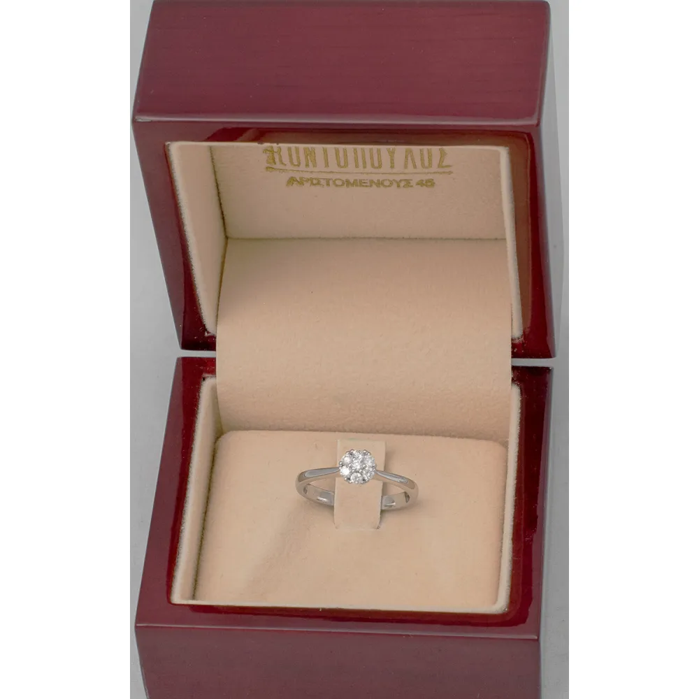 18K Μονόπετρο Invisible Δαxτυλίδι Αρραβώνων με Διαμάντι EM224