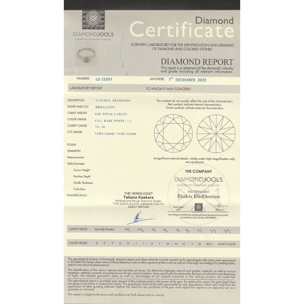 18K Μονόπετρο Invisible Δαxτυλίδι Αρραβώνων με Διαμάντι EM224