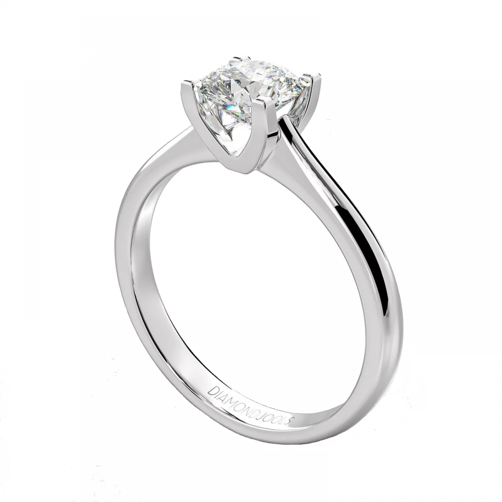 18K Λευκόχρυσο Μονόπετρο Δαxτυλίδι Αρραβώνων με Διαμάντι ENG012W