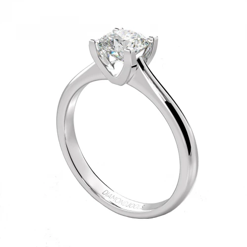 18K Λευκόχρυσο Μονόπετρο Δαxτυλίδι Αρραβώνων με Διαμάντι ENG012W