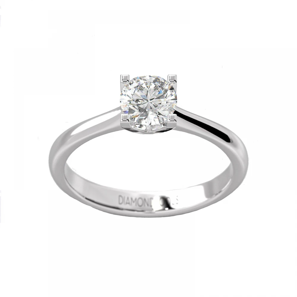 18K Λευκόχρυσο Μονόπετρο Δαxτυλίδι Αρραβώνων με Διαμάντι ENG012W