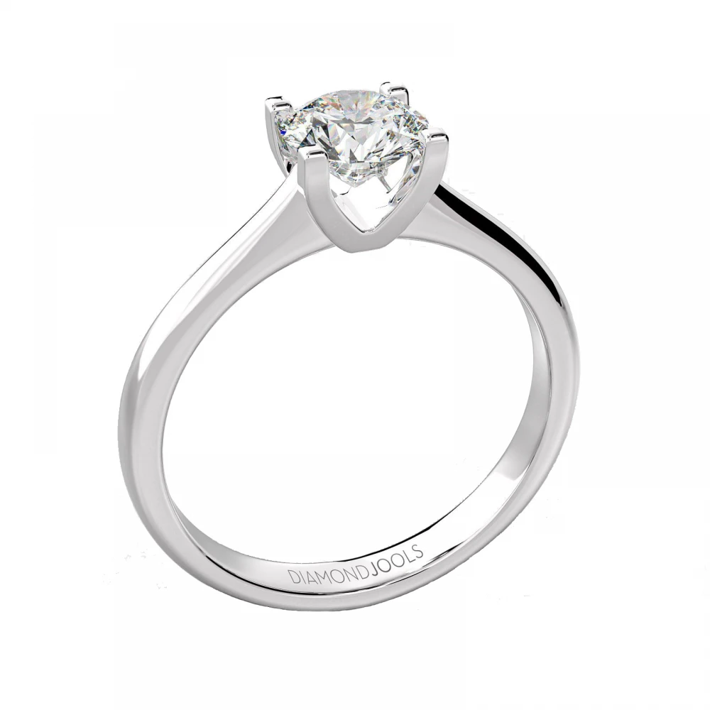 18K Λευκόχρυσο Μονόπετρο Δαxτυλίδι Αρραβώνων με Διαμάντι ENG012W