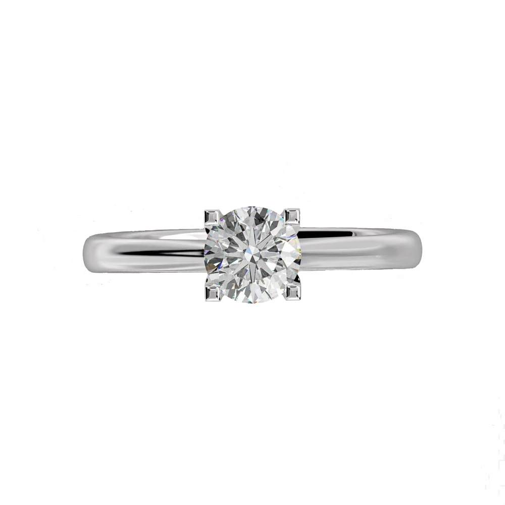 18K Λευκόχρυσο Μονόπετρο Δαxτυλίδι Αρραβώνων με Διαμάντι ENG012W