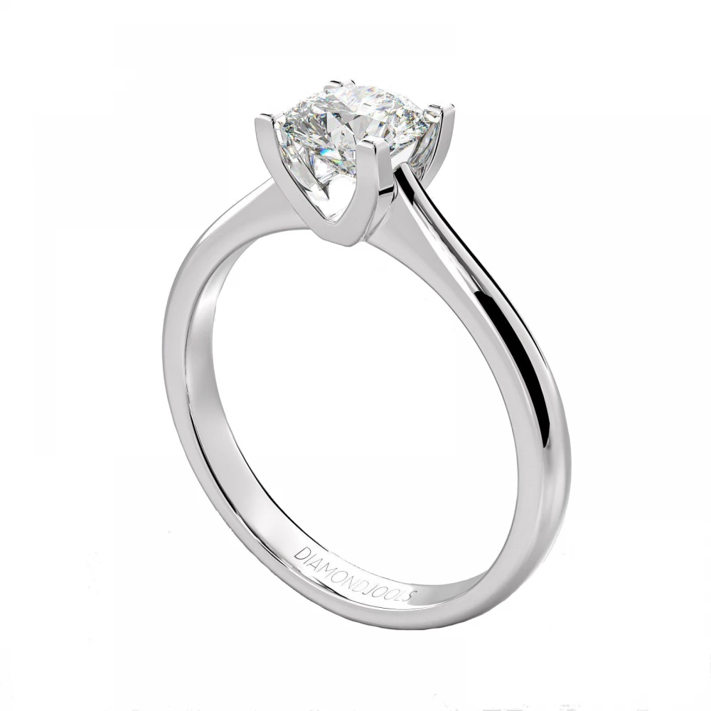 18K Λευκόχρυσο Μονόπετρο Δαxτυλίδι Αρραβώνων με Διαμάντι ENG012W