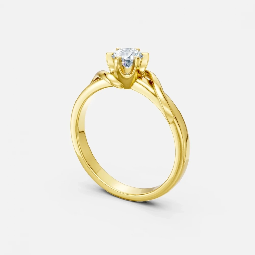 18K Χρυσό Μονόπετρο Δαxτυλίδι Αρραβώνων με Διαμάντι ENG019