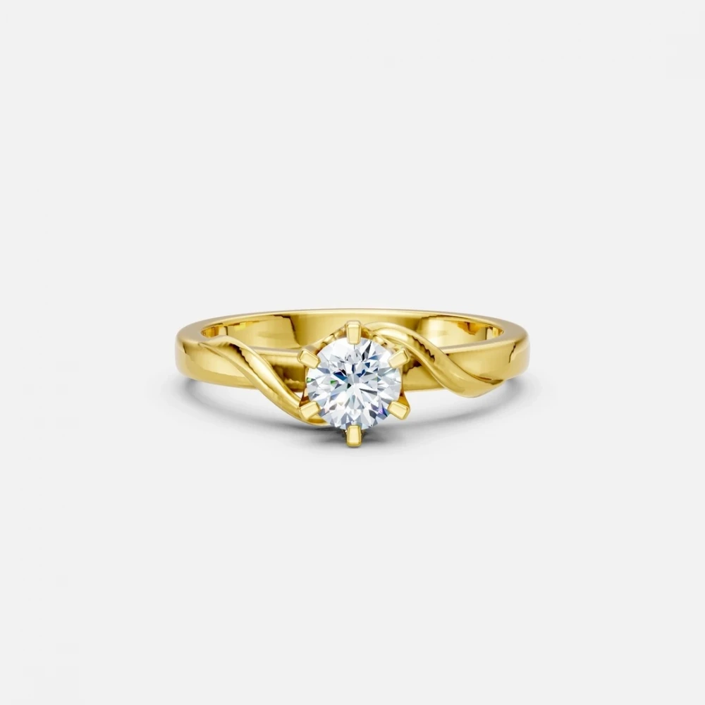 18K Χρυσό Μονόπετρο Δαxτυλίδι Αρραβώνων με Διαμάντι ENG019