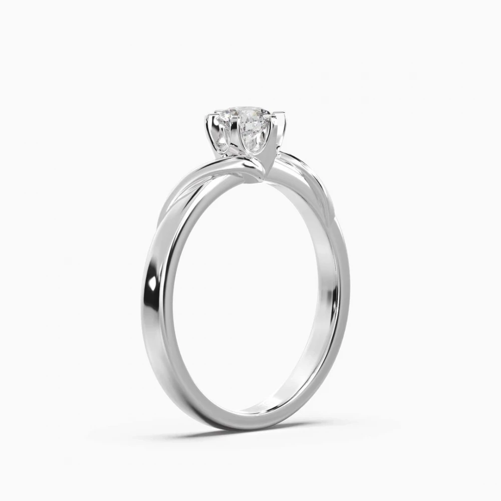 18K Λευκόχρυσο Μονόπετρο Δαxτυλίδι Αρραβώνων με Διαμάντι ENG019W