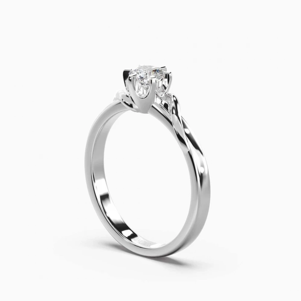 18K Λευκόχρυσο Μονόπετρο Δαxτυλίδι Αρραβώνων με Διαμάντι ENG019W