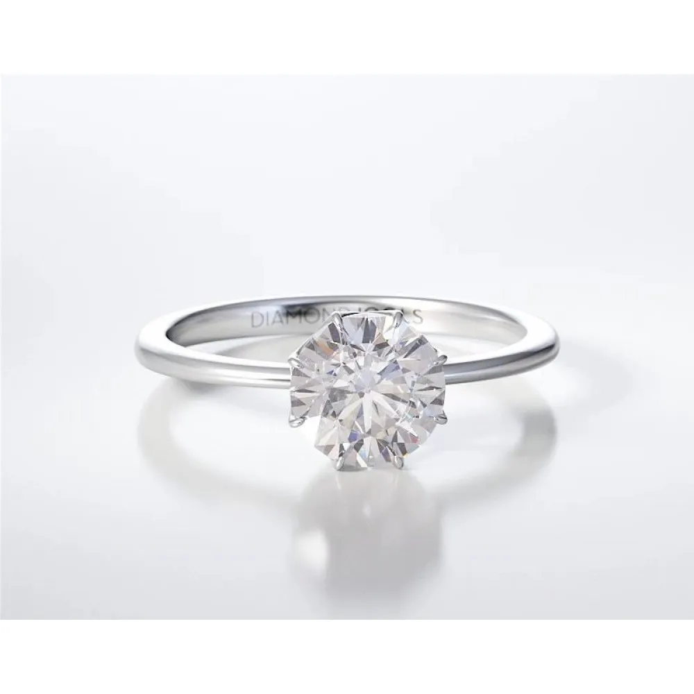 18K Λευκόχρυσο Μονόπετρο Δαxτυλίδι Αρραβώνων με Διαμάντι ENG021