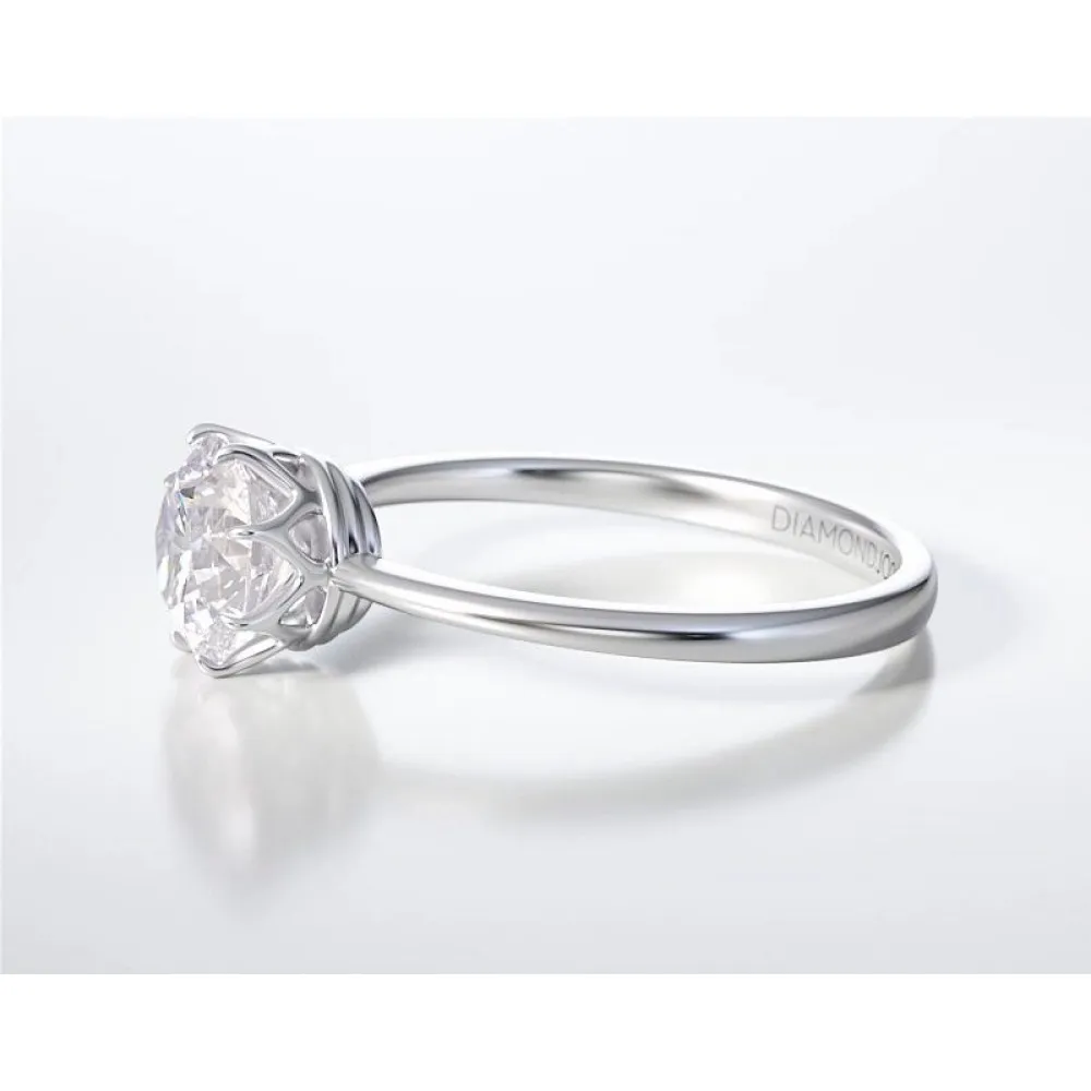 18K Λευκόχρυσο Μονόπετρο Δαxτυλίδι Αρραβώνων με Διαμάντι ENG021