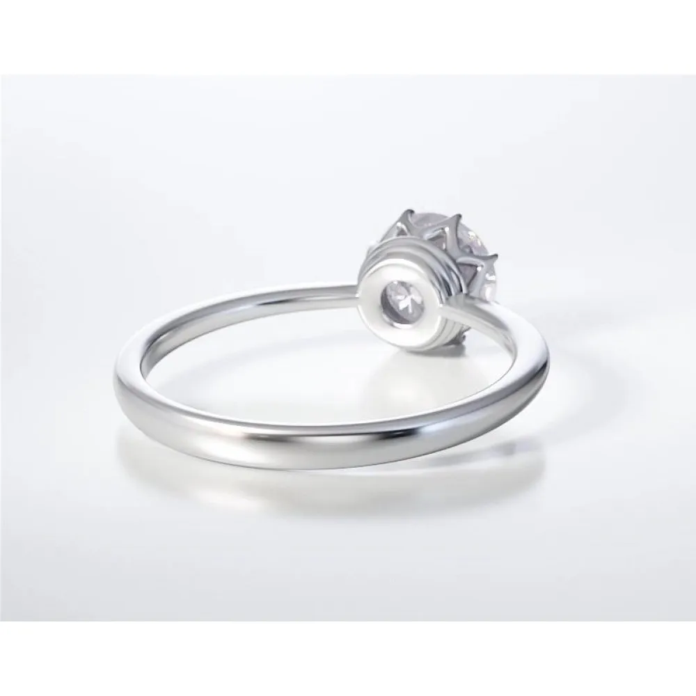 18K Λευκόχρυσο Μονόπετρο Δαxτυλίδι Αρραβώνων με Διαμάντι ENG021