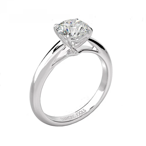 18K Λευκόχρυσο Μονόπετρο Δαxτυλίδι Αρραβώνων με Διαμάντι ENG07