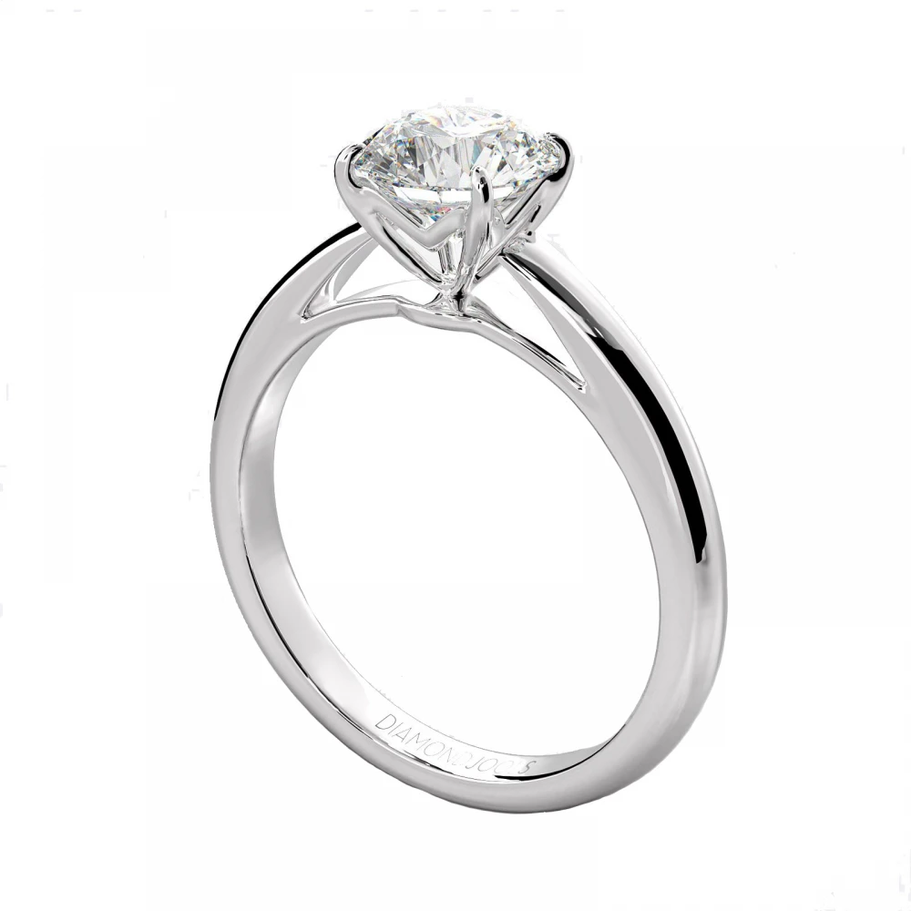 18K Λευκόχρυσο Μονόπετρο Δαxτυλίδι Αρραβώνων με Διαμάντι ENG07