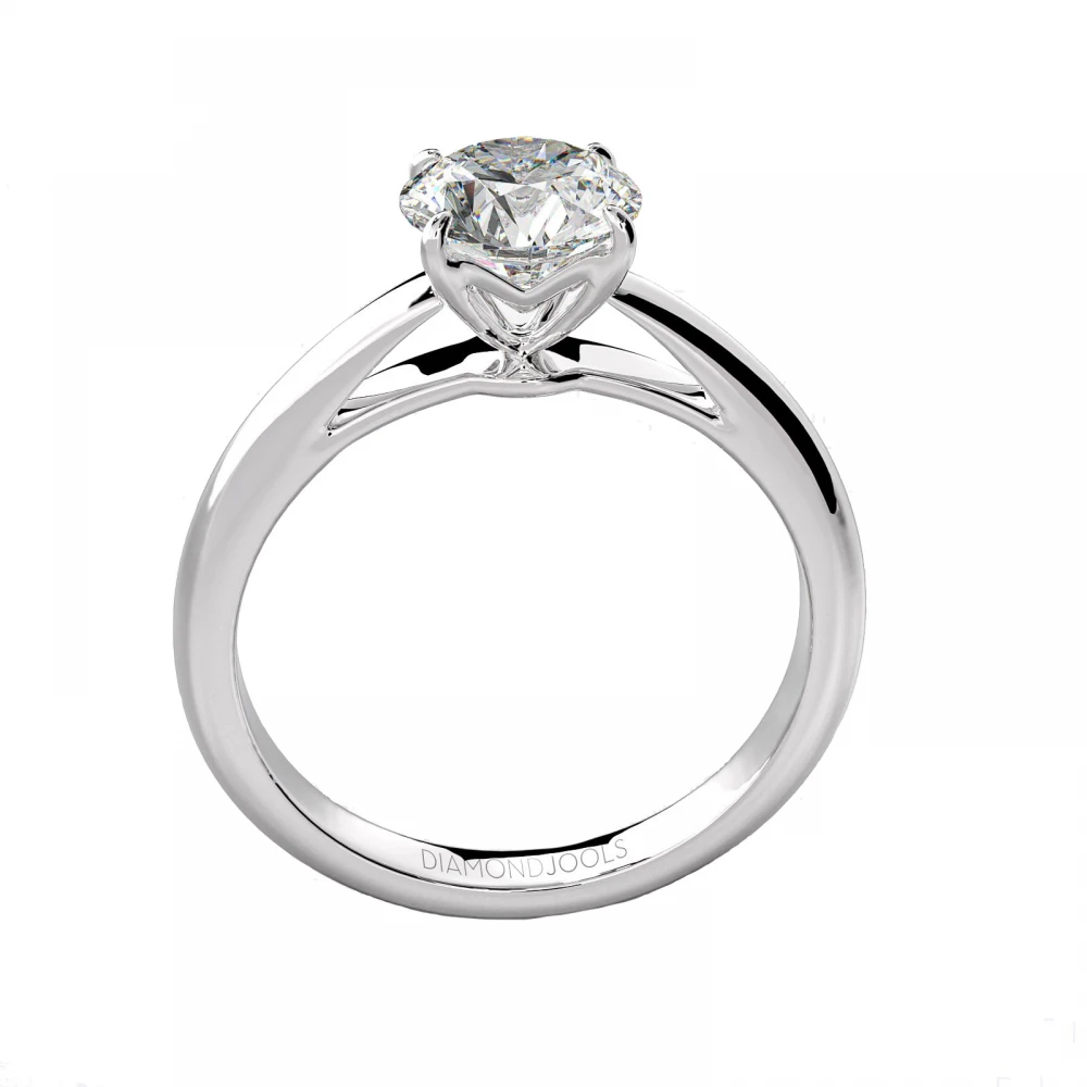 18K Λευκόχρυσο Μονόπετρο Δαxτυλίδι Αρραβώνων με Διαμάντι ENG07