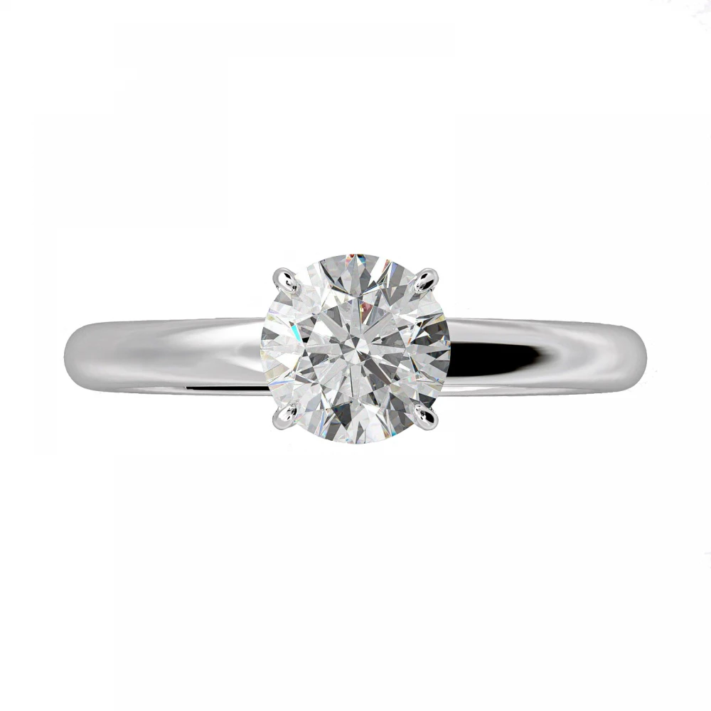 18K Λευκόχρυσο Μονόπετρο Δαxτυλίδι Αρραβώνων με Διαμάντι ENG07