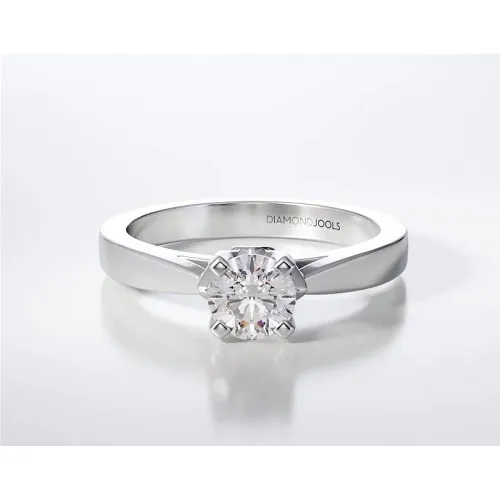 18Κ Λευκόχρυσο Μονόπετρο Δαxτυλίδι Αρραβώνων με Διαμάντι ENG094