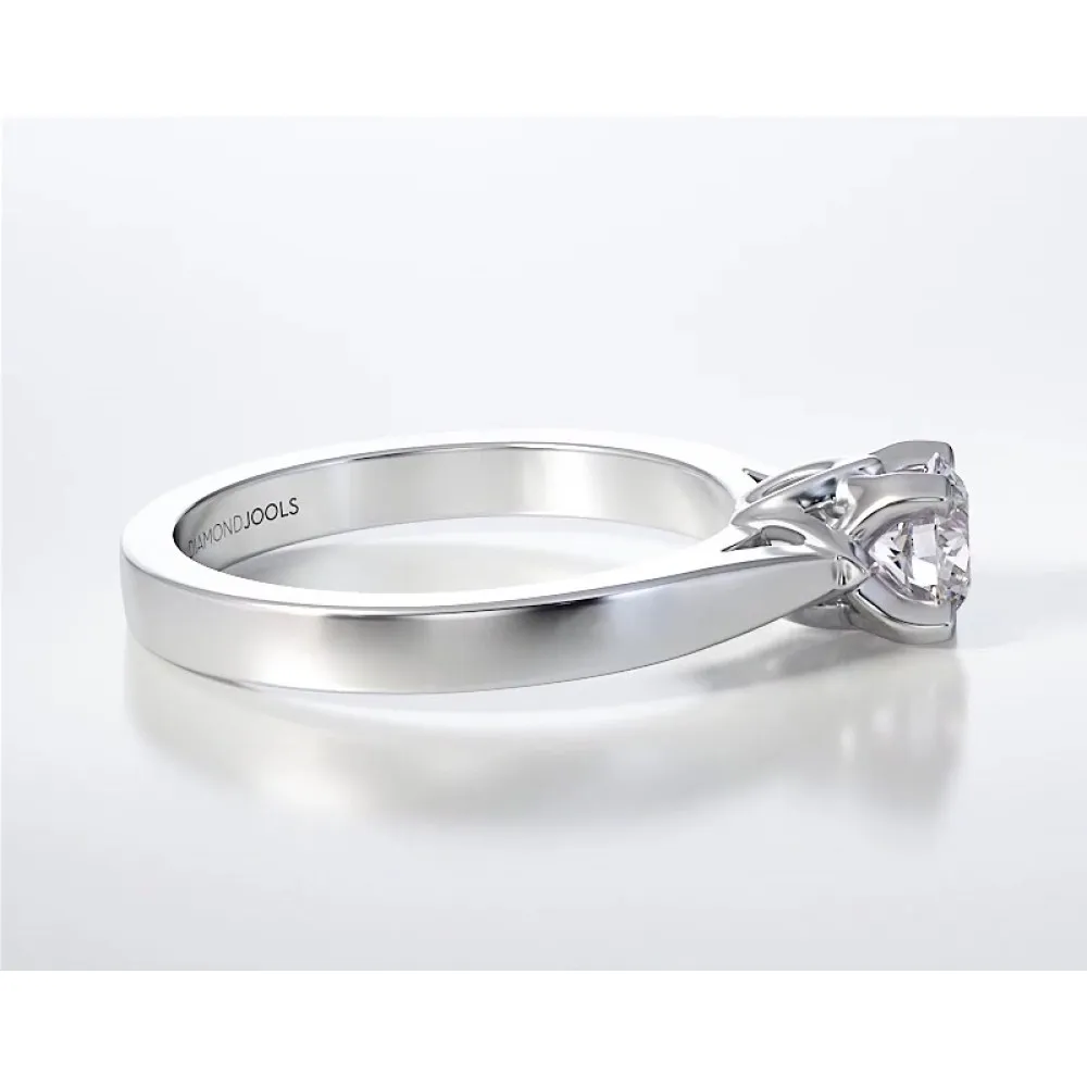 18Κ Λευκόχρυσο Μονόπετρο Δαxτυλίδι Αρραβώνων με Διαμάντι ENG094