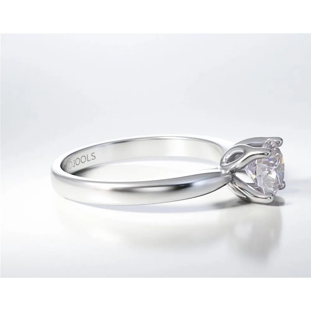 18Κ Λευκόχρυσο Μονόπετρο Δαxτυλίδι Αρραβώνων με Διαμάντι ENG072