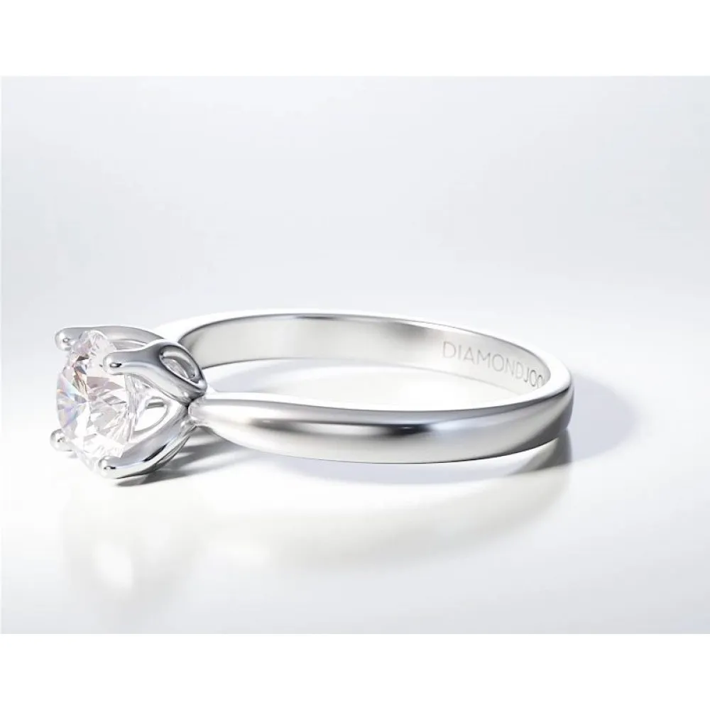 18Κ Λευκόχρυσο Μονόπετρο Δαxτυλίδι Αρραβώνων με Διαμάντι ENG072