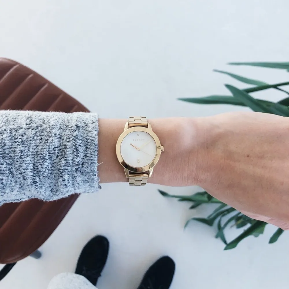 ESPRIT Tact Crystals Gold Stainless Steel Bracelet ES1L105M0275